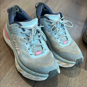 Hoka Athletic Shoes - Light Blue and Coral ! Size 10